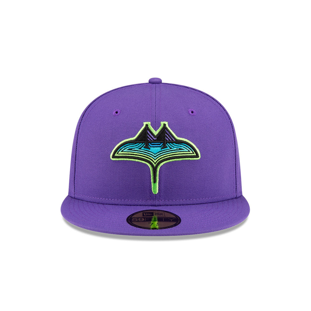 Rays New Era Purple City Connect Skyray Tampa Flames 59Fifty Fitted Hat