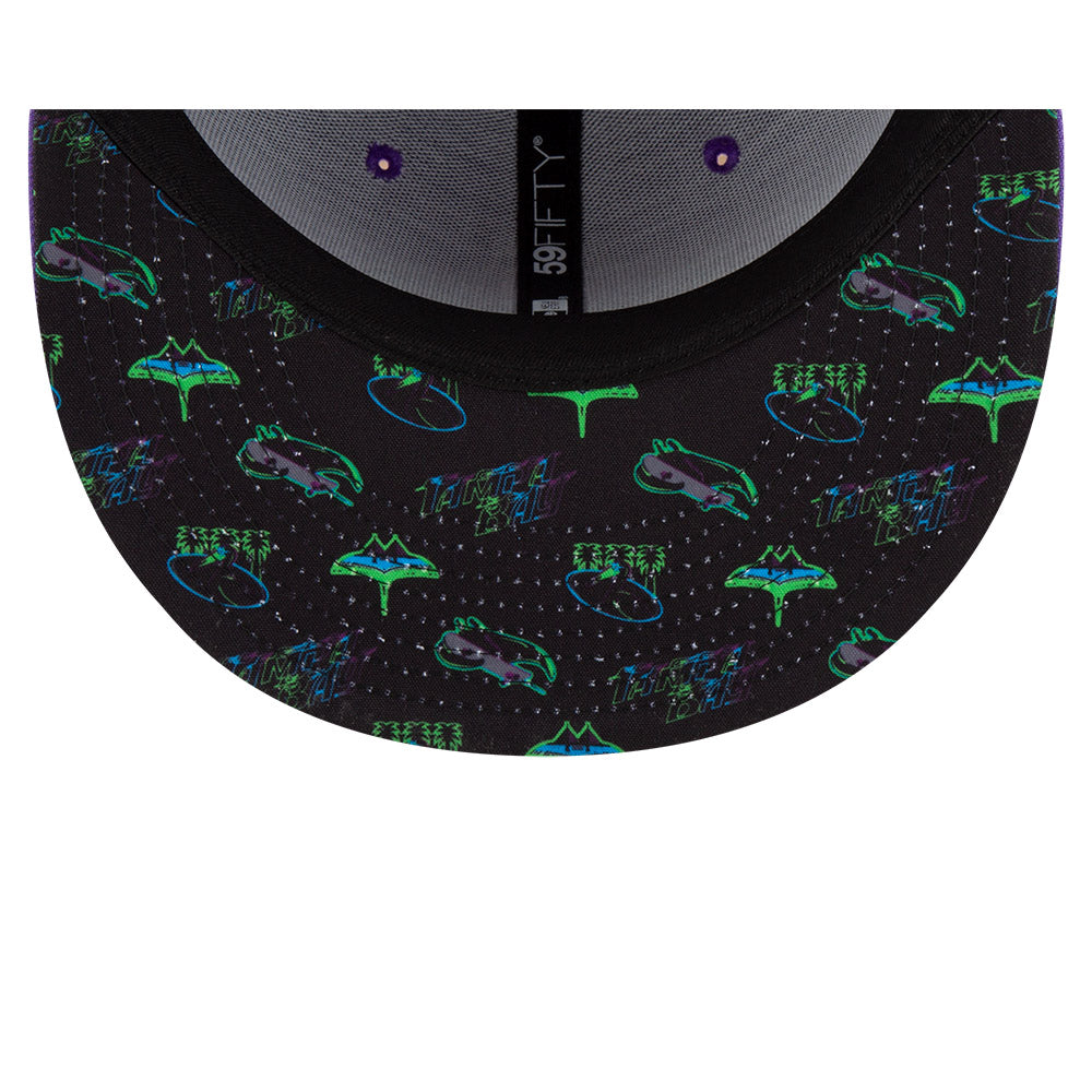 Rays New Era Purple City Connect Skyray Tampa Flames 59Fifty Fitted Hat