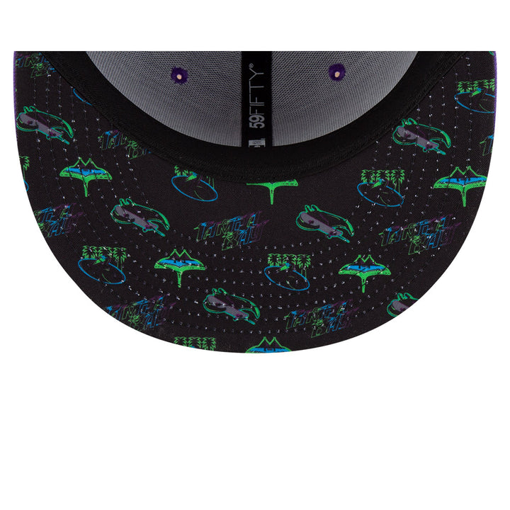 Rays New Era Purple City Connect Skyray Tampa Flames 59Fifty Fitted Hat
