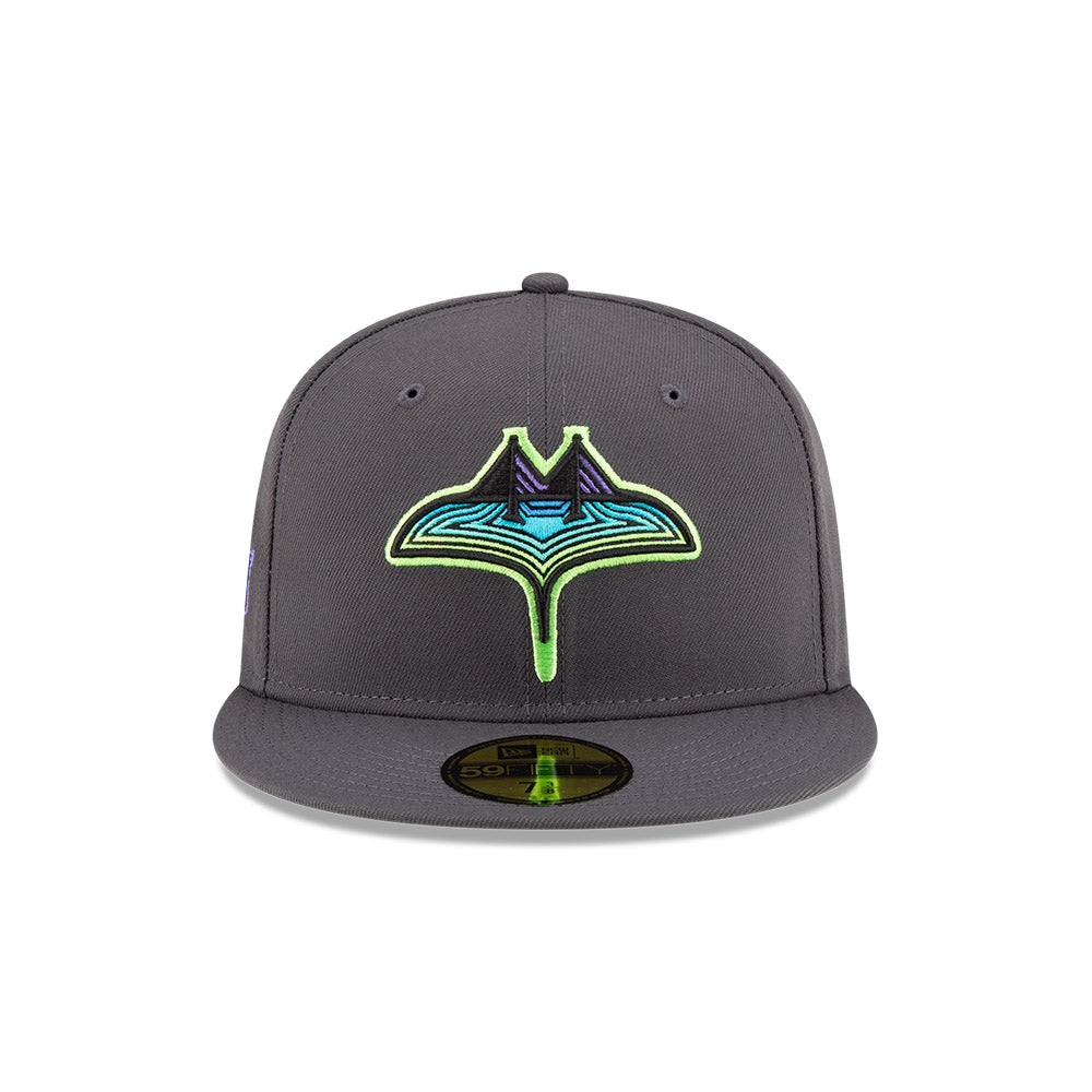 Rays New Era Graphite City Connect Skyray Tampa Bay 59Fifty Fitted Hat