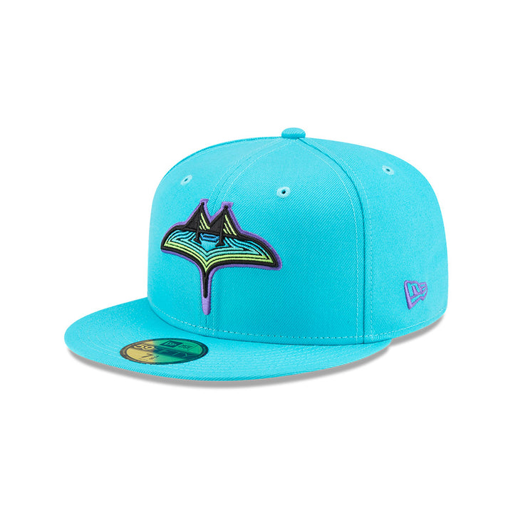 Rays New Era Aqua Blue City Connect Skyray Tampa Bay 59Fifty Fitted Hat