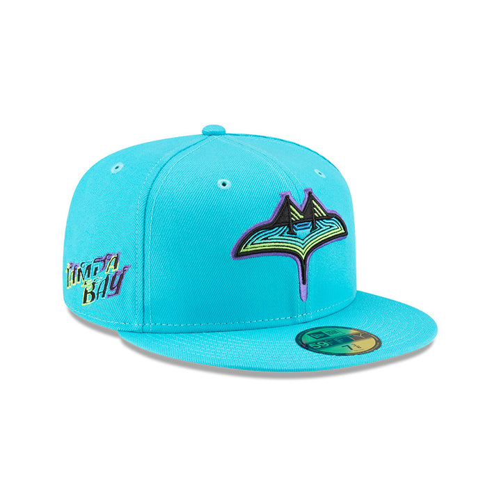 Rays New Era Aqua Blue City Connect Skyray Tampa Bay 59Fifty Fitted Hat