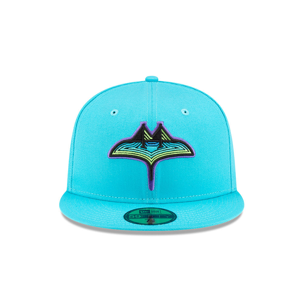 Rays New Era Aqua Blue City Connect Skyray Tampa Bay 59Fifty Fitted Hat