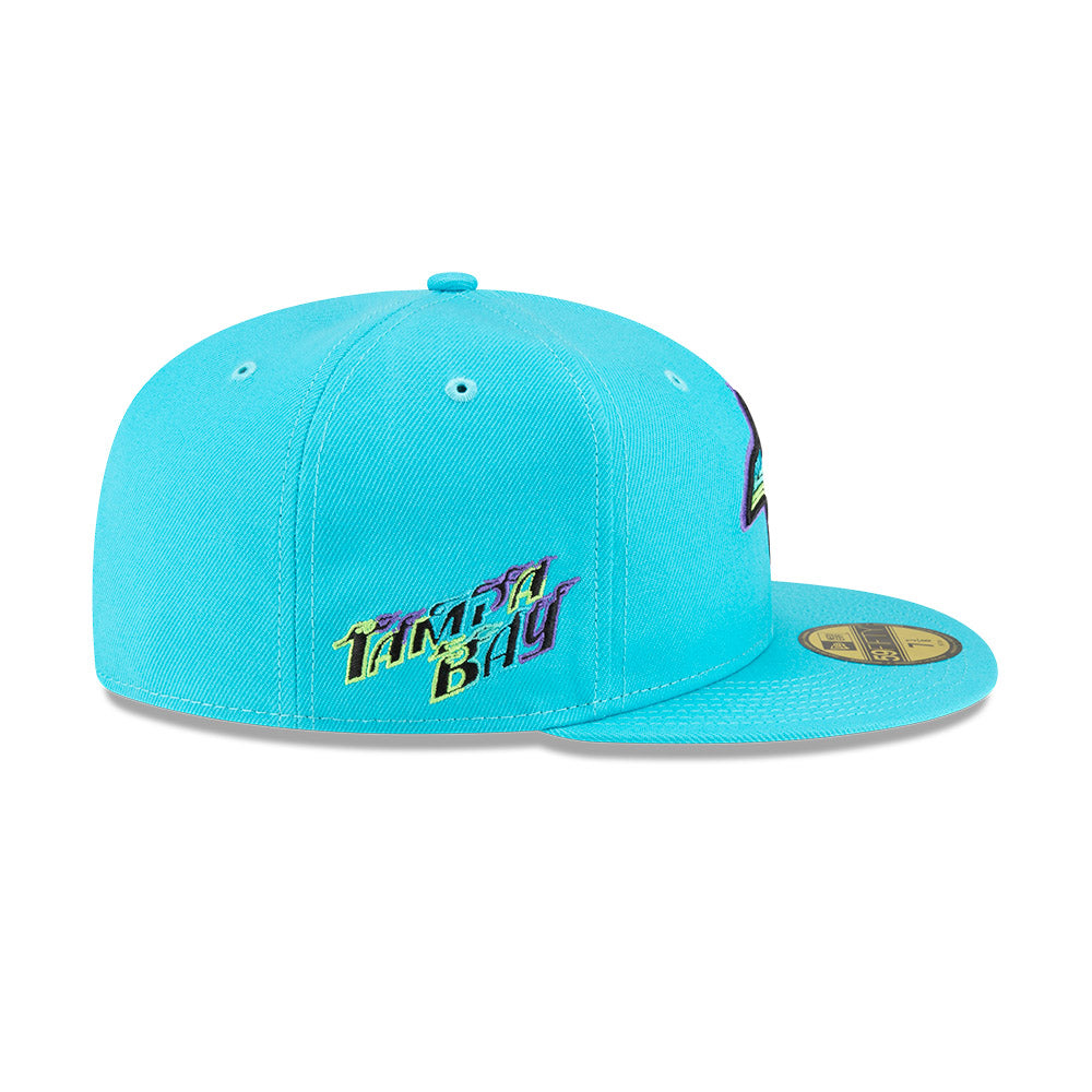 Rays New Era Aqua Blue City Connect Skyray Tampa Bay 59Fifty Fitted Hat