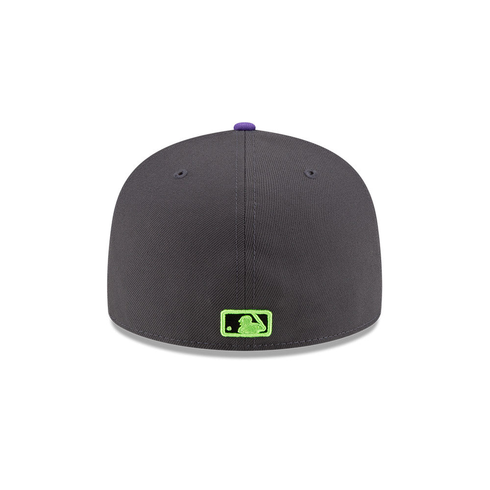 Rays New Era Graphite Purple Two Tone City Connect Skyway Pelican Tampa Bay 59Fifty Fitted Hat