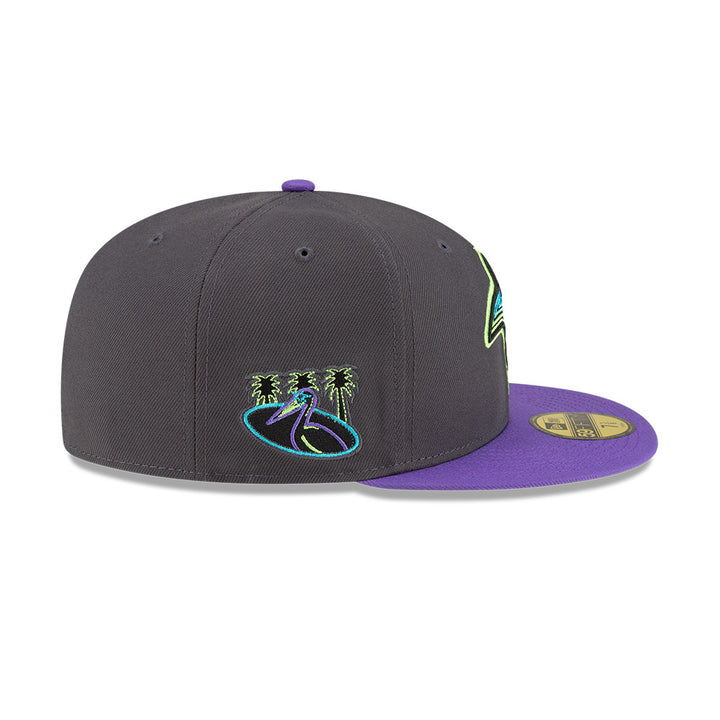 Rays New Era Graphite Purple Two Tone City Connect Skyway Pelican Tampa Bay 59Fifty Fitted Hat