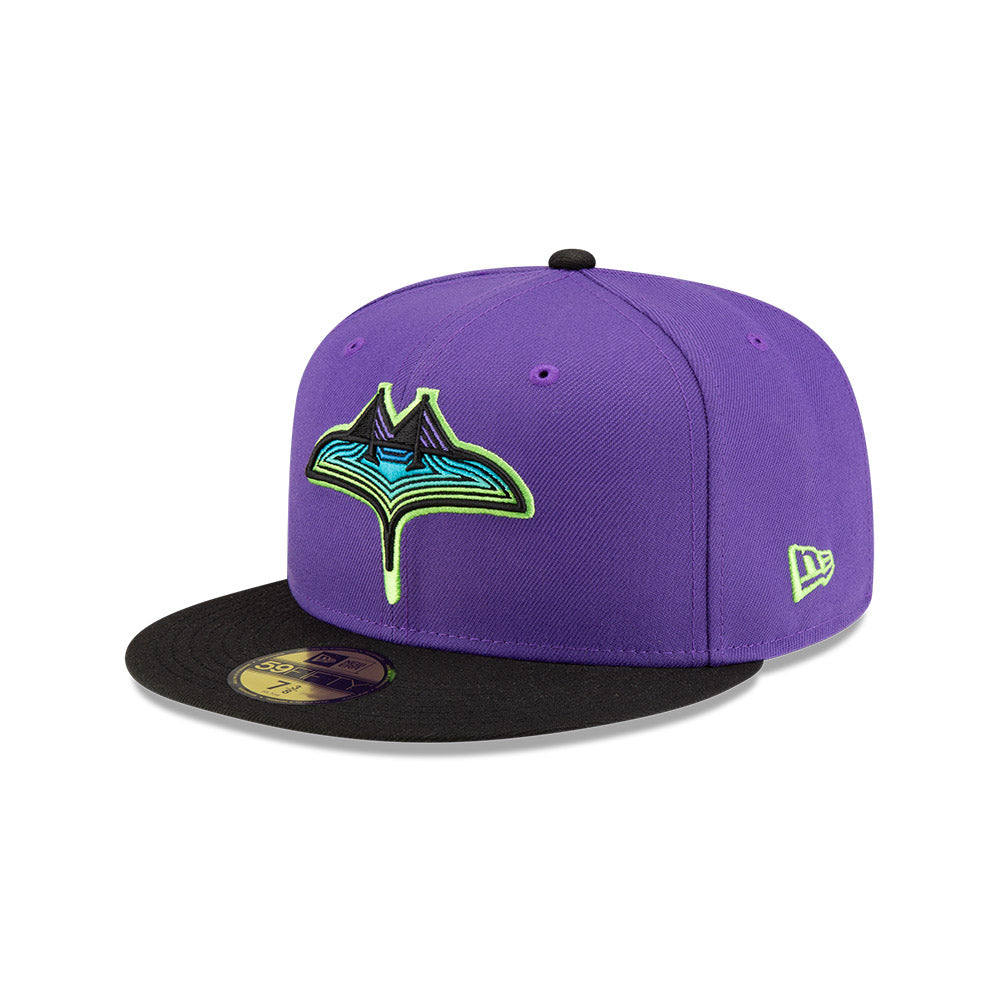 Rays New Era Purple Black City Connect Skyray Pelican 59Fifty Fitted Hat