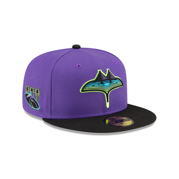 Rays New Era Purple Black City Connect Skyray Pelican 59Fifty Fitted Hat