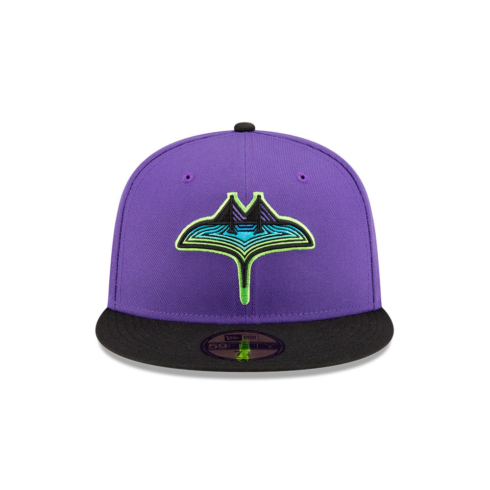 Rays New Era Purple Black City Connect Skyray Pelican 59Fifty Fitted Hat