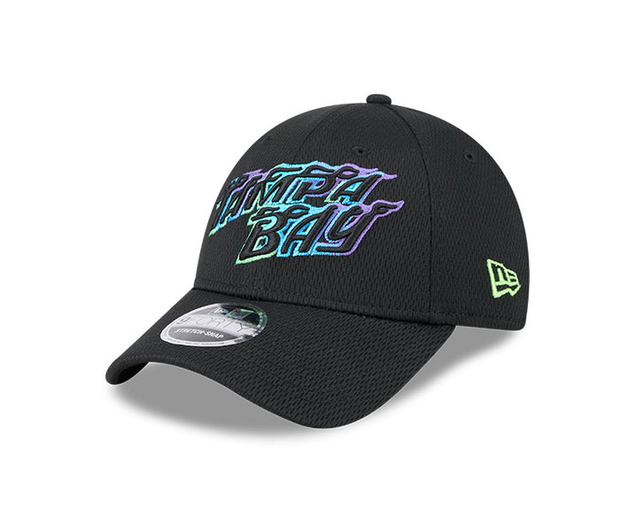 Rays New Era City Connect Black Flames 9FORTY Stretch-Snap Hat