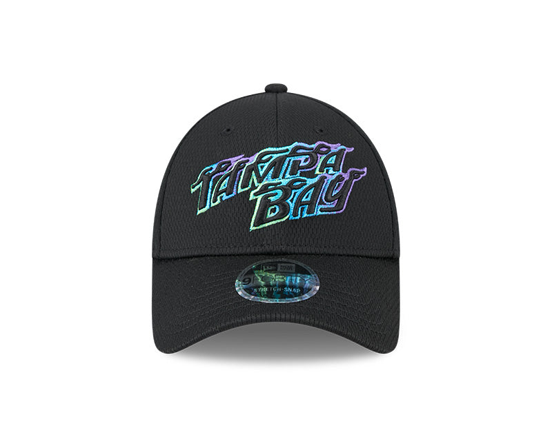 Rays New Era City Connect Black Flames 9FORTY Stretch-Snap Hat