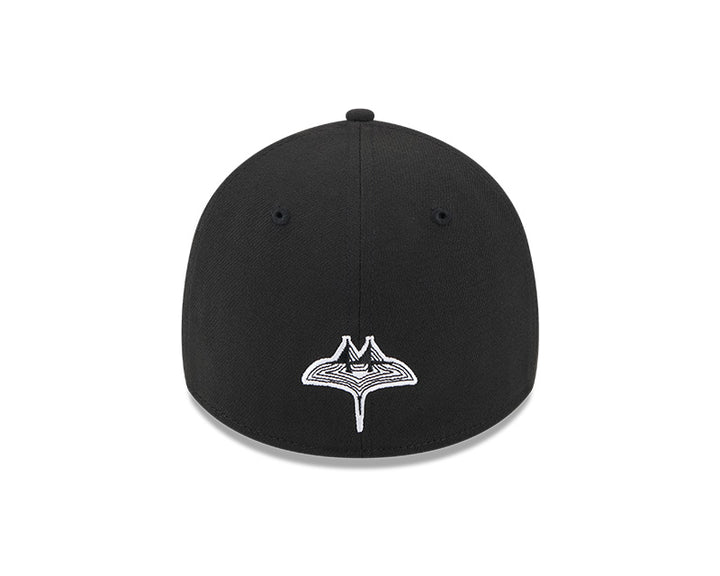 Rays New Era City Connect Black White Flames 39Thirty Flex Fit Hat