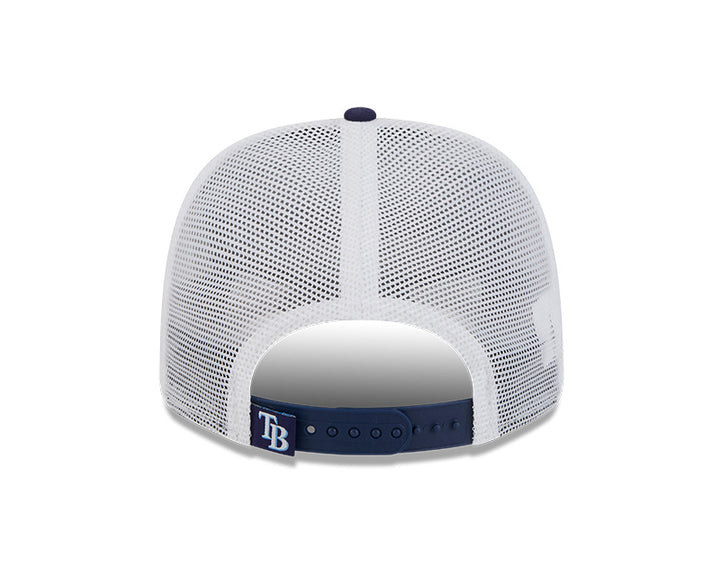 Rays New Era Navy White TB 9SEVENTY Stretch-Snap Trucker Hat
