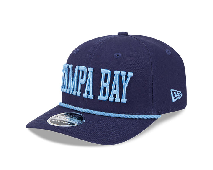 Rays New Era Tampa Bay Navy Blue Rope 9SEVENTY Stretch-Snap Hat