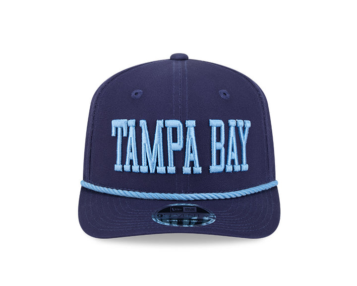 Rays New Era Tampa Bay Navy Blue Rope 9SEVENTY Stretch-Snap Hat
