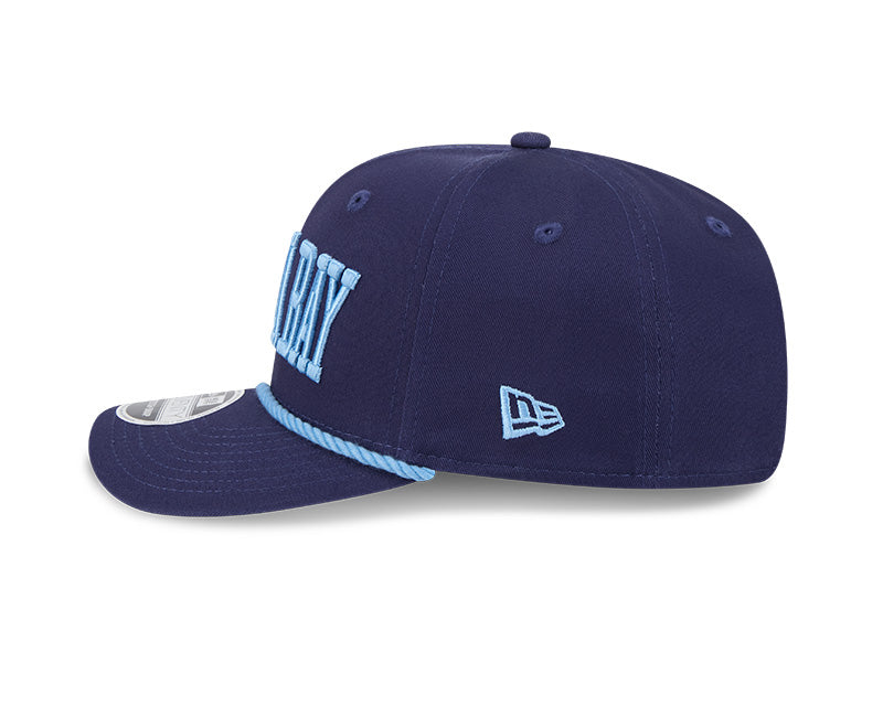 Rays New Era Tampa Bay Navy Blue Rope 9SEVENTY Stretch-Snap Hat