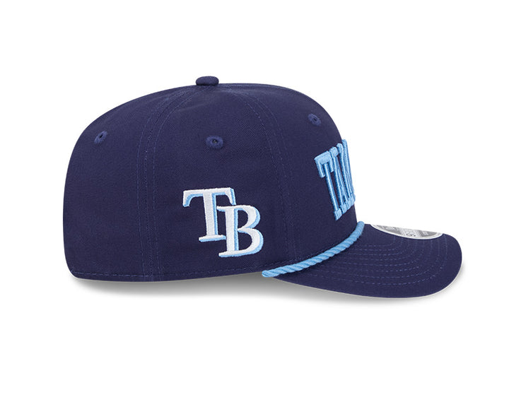 Rays New Era Tampa Bay Navy Blue Rope 9SEVENTY Stretch-Snap Hat