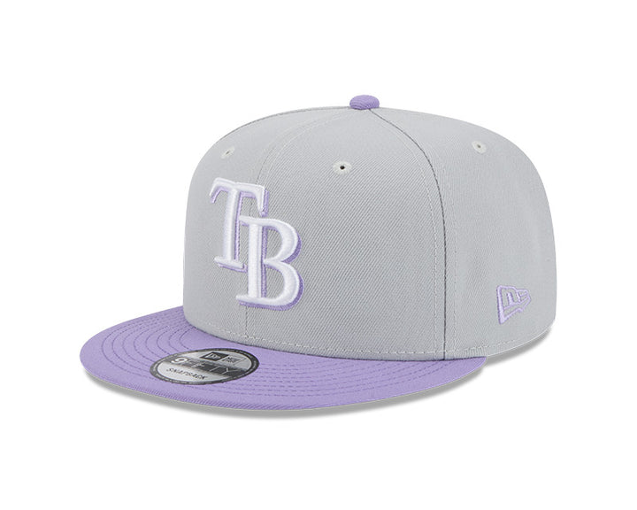 Rays New Era Grey Purple TB 9Fifty Snapback Hat