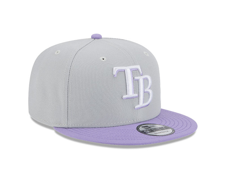 Rays New Era Grey Purple TB 9Fifty Snapback Hat