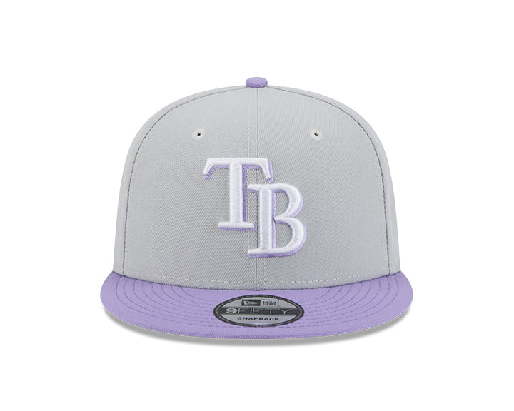 Rays New Era Grey Purple TB 9Fifty Snapback Hat