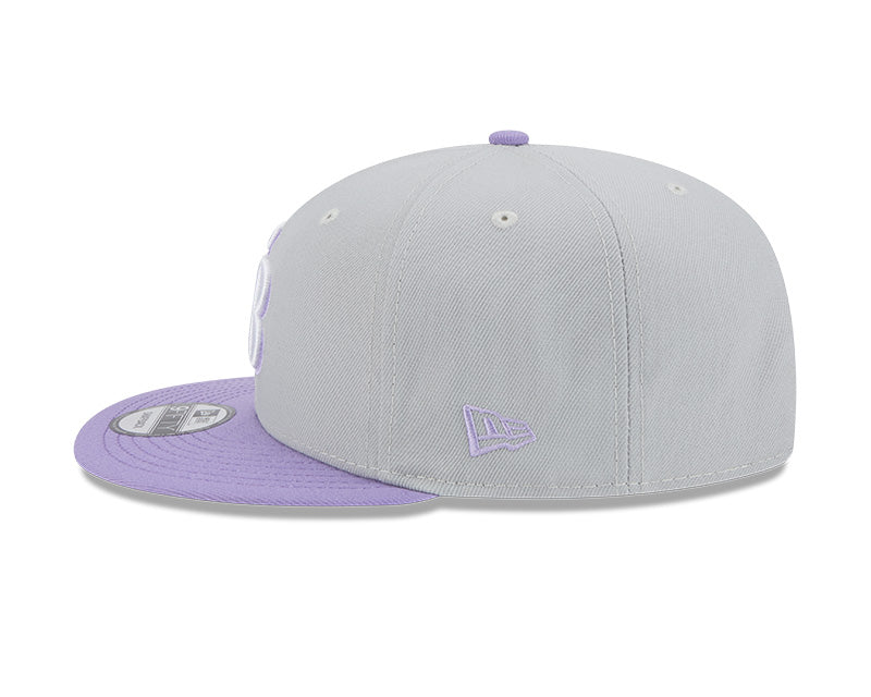 Rays New Era Grey Purple TB 9Fifty Snapback Hat