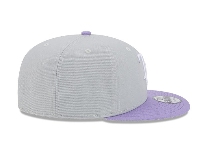 Rays New Era Grey Purple TB 9Fifty Snapback Hat
