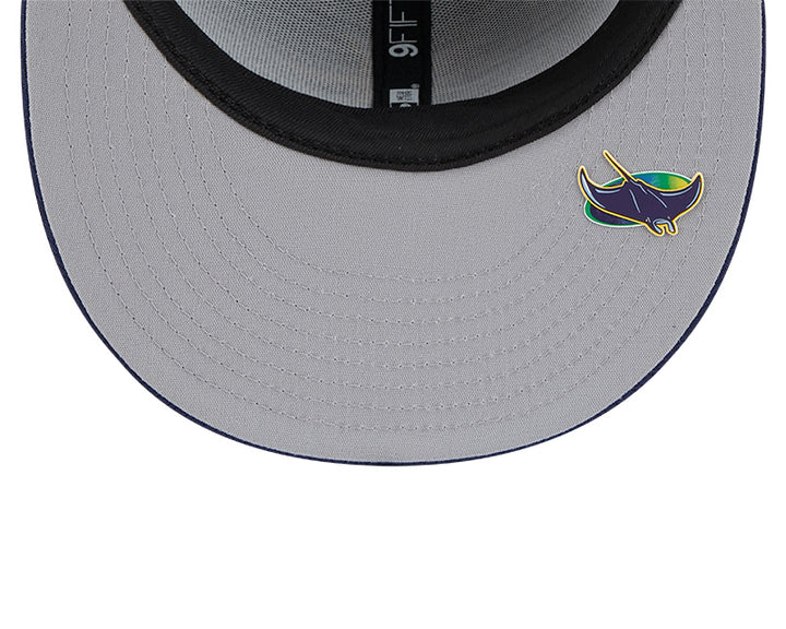 Rays New Era Navy 2025 Burst Clubhouse 9Fifty Snapback Hat