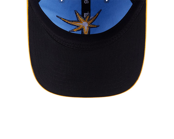 Rays New Era Light Blue/Yellow Burst 2025 On-Field Spring Training 9Twenty Adjustable Hat