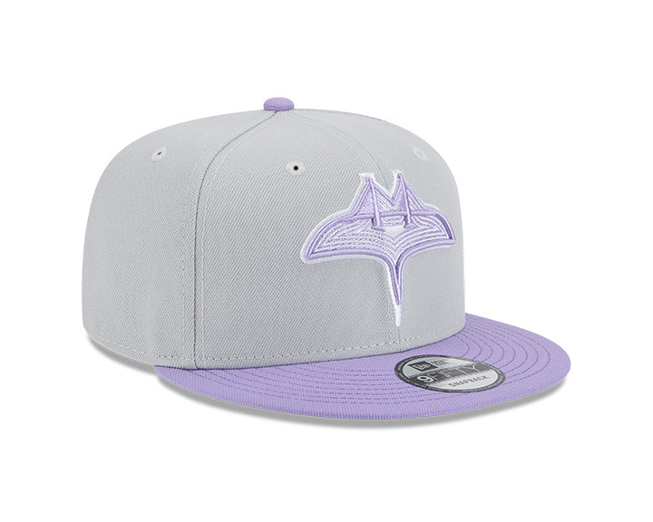 Rays New Era Youth Grey Purple City Connect Skyray 9Fifty Snapback Hat