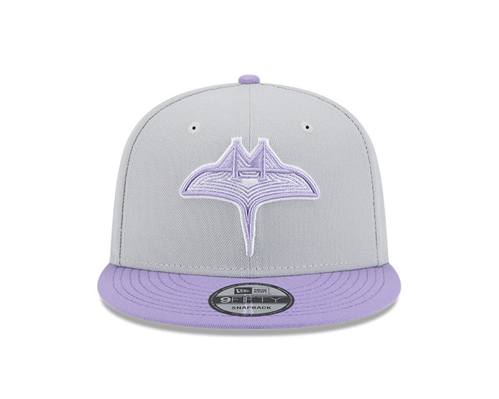 Rays New Era Youth Grey Purple City Connect Skyray 9Fifty Snapback Hat