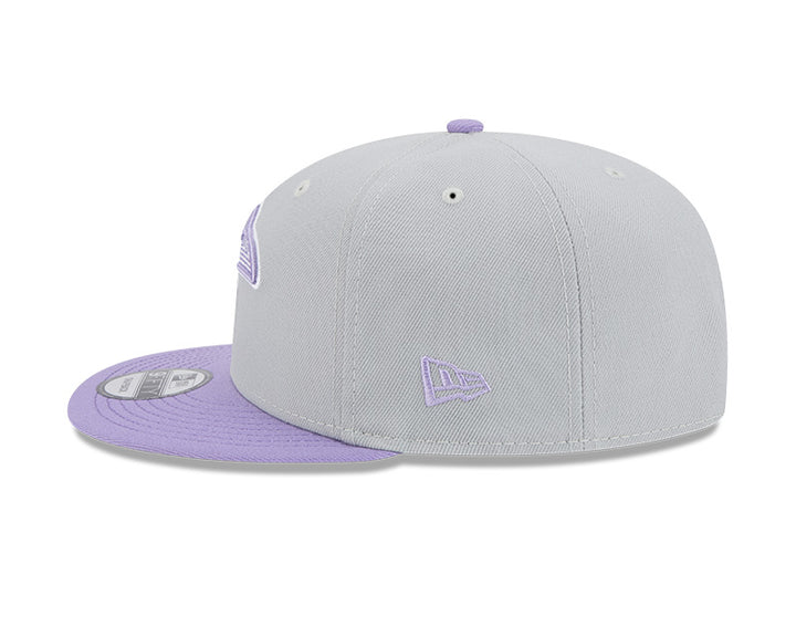 Rays New Era Youth Grey Purple City Connect Skyray 9Fifty Snapback Hat