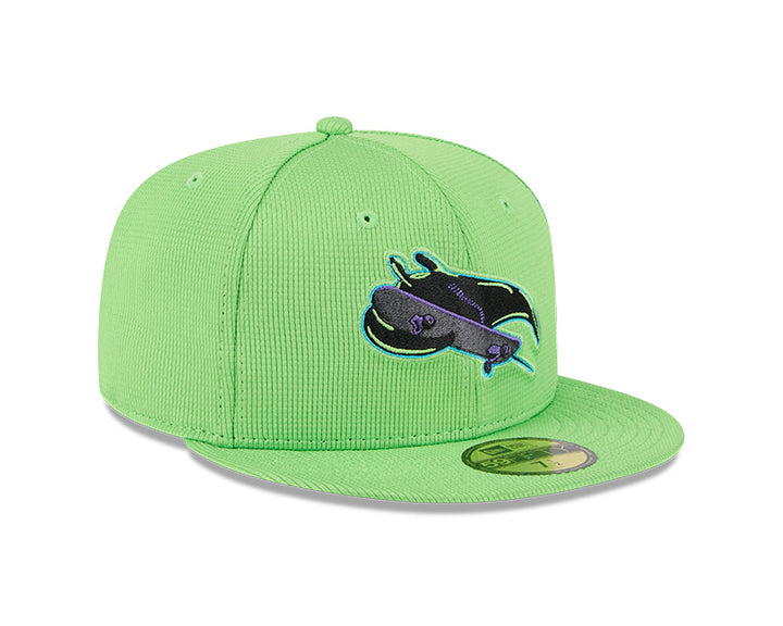 Rays New Era 2025 City Connect Neon Green Skateray Batting Practice 59Fifty Fitted Hat