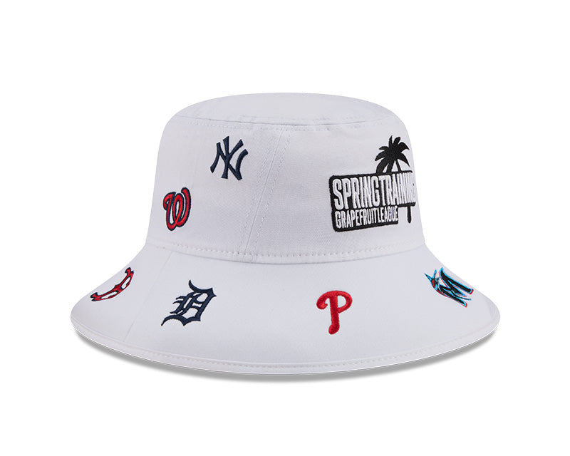 Rays New Era 2026 White Spring Training All Teams Grapefruit League Bucket Hat