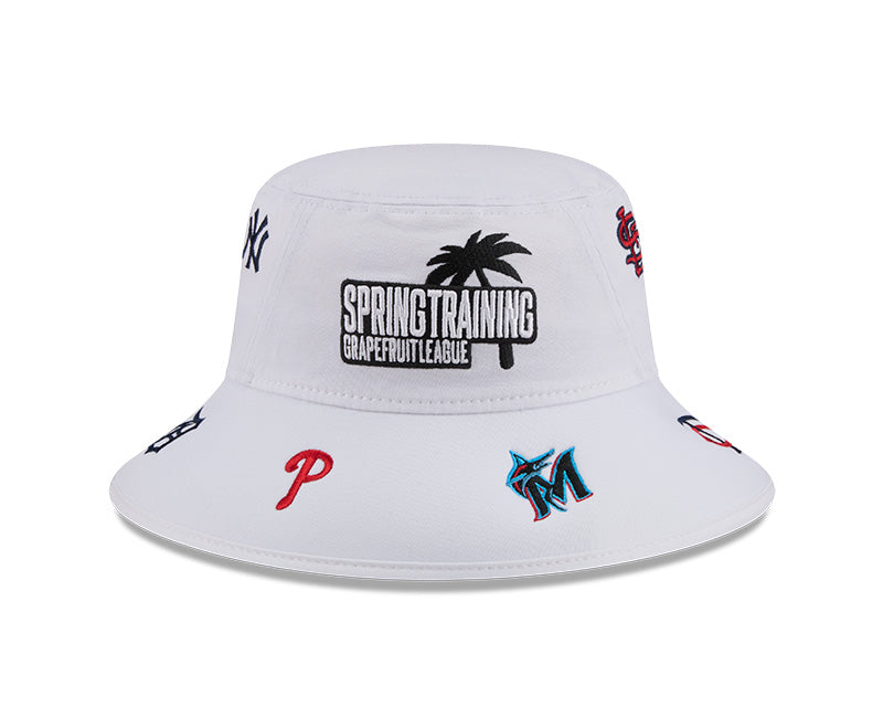 Rays New Era 2026 White Spring Training All Teams Grapefruit League Bucket Hat