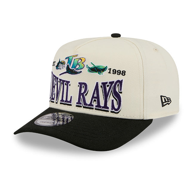 Rays New Era Cream Devil Rays Script A-Frame 9Fifty Adjustable Hat