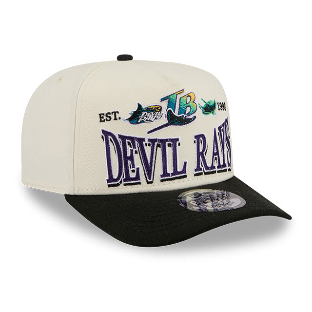 Rays New Era Cream Devil Rays Script A-Frame 9Fifty Adjustable Hat