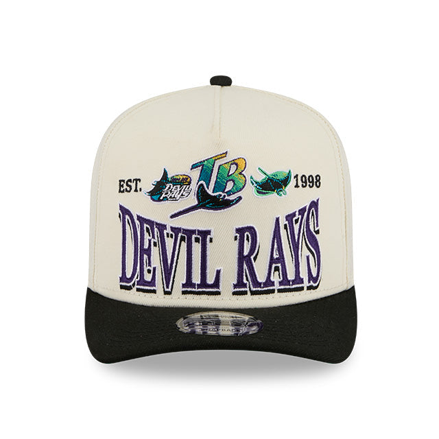 Rays New Era Cream Devil Rays Script A-Frame 9Fifty Adjustable Hat