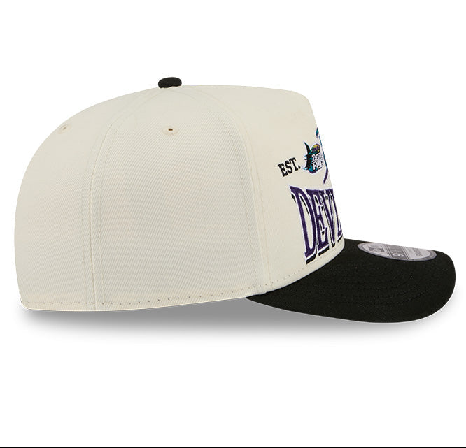 Rays New Era Cream Devil Rays Script A-Frame 9Fifty Adjustable Hat
