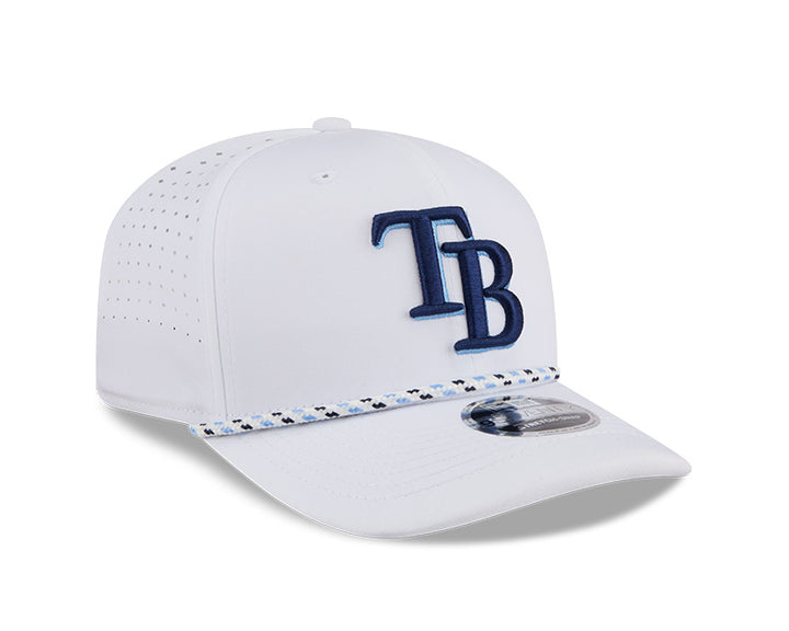 Rays New Era TB White Performance 9SEVENTY Stretch-Snap Hat