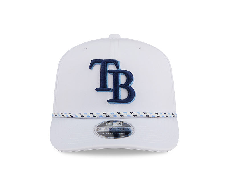 Rays New Era TB White Performance 9SEVENTY Stretch-Snap Hat
