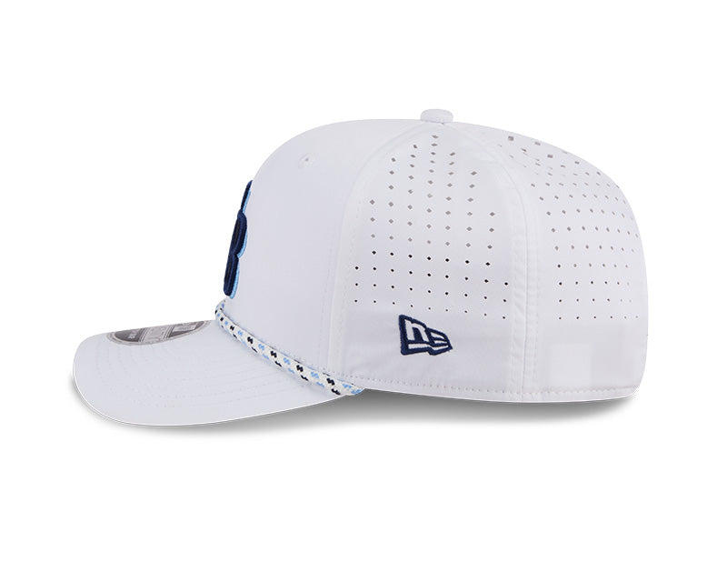 Rays New Era TB White Performance 9SEVENTY Stretch-Snap Hat