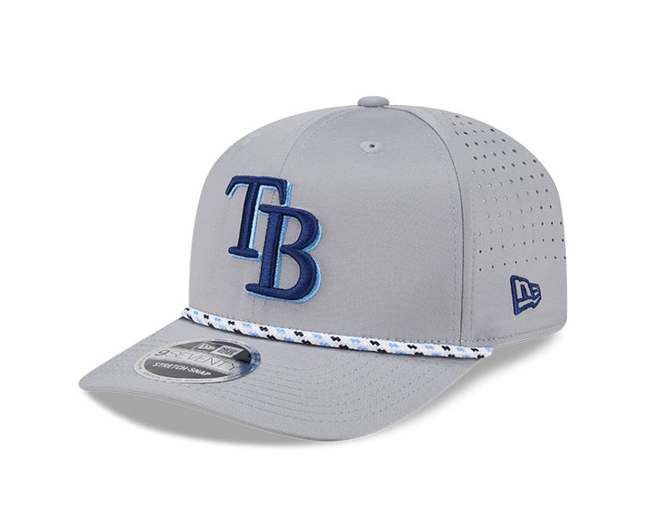 Rays New Era TB Gray Performance 9SEVENTY Stretch-Snap Hat