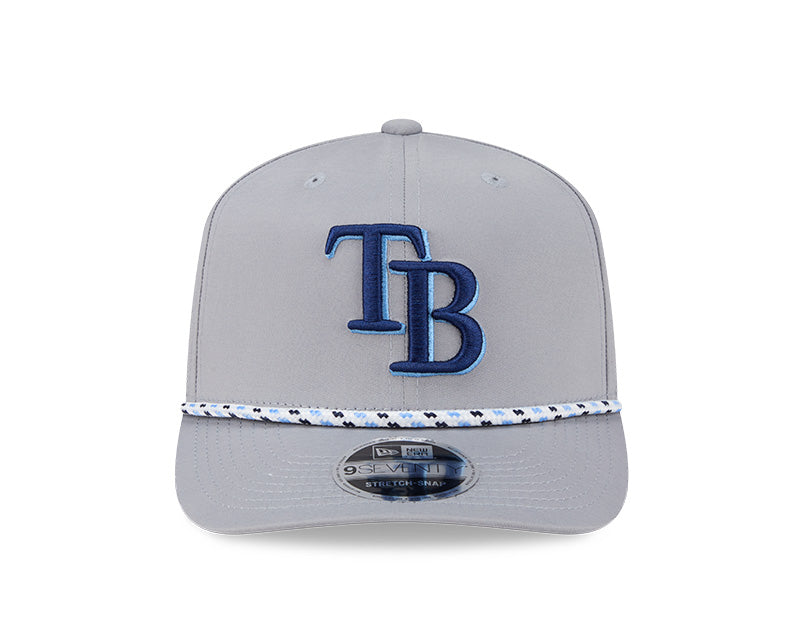 Rays New Era TB Gray Performance 9SEVENTY Stretch-Snap Hat