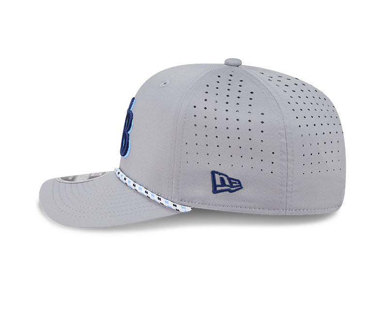 Rays New Era TB Gray Performance 9SEVENTY Stretch-Snap Hat