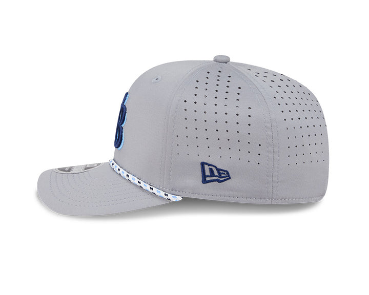 Rays New Era TB Gray Performance 9SEVENTY Stretch-Snap Hat