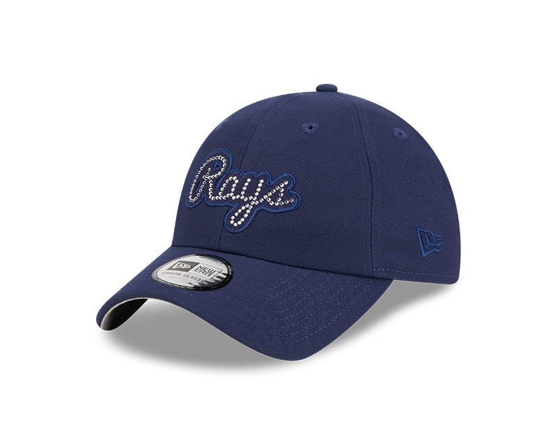 Rays New Era Navy Rhinestone Script Casual Classic Adjustable Hat