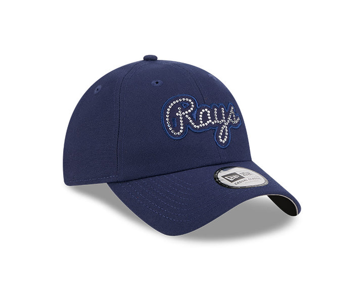 Rays New Era Navy Rhinestone Script Casual Classic Adjustable Hat