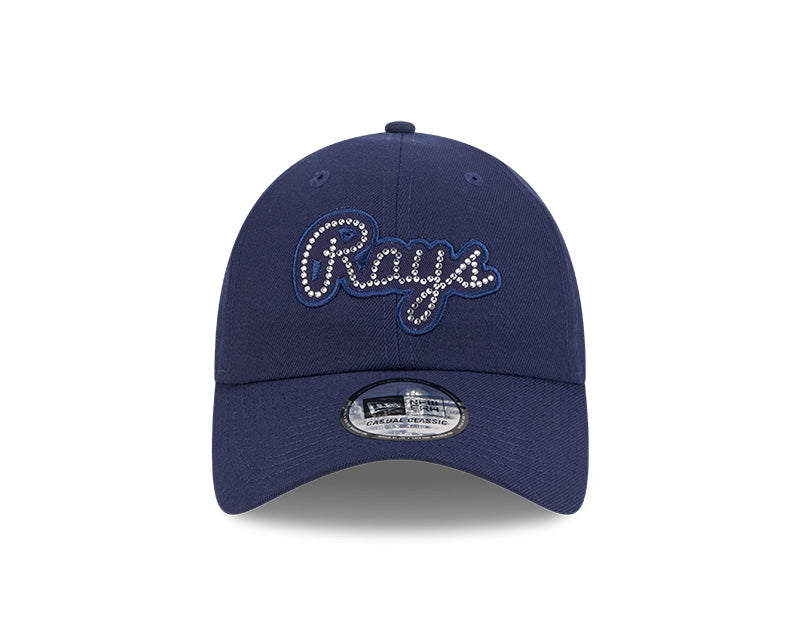 Rays New Era Navy Rhinestone Script Casual Classic Adjustable Hat
