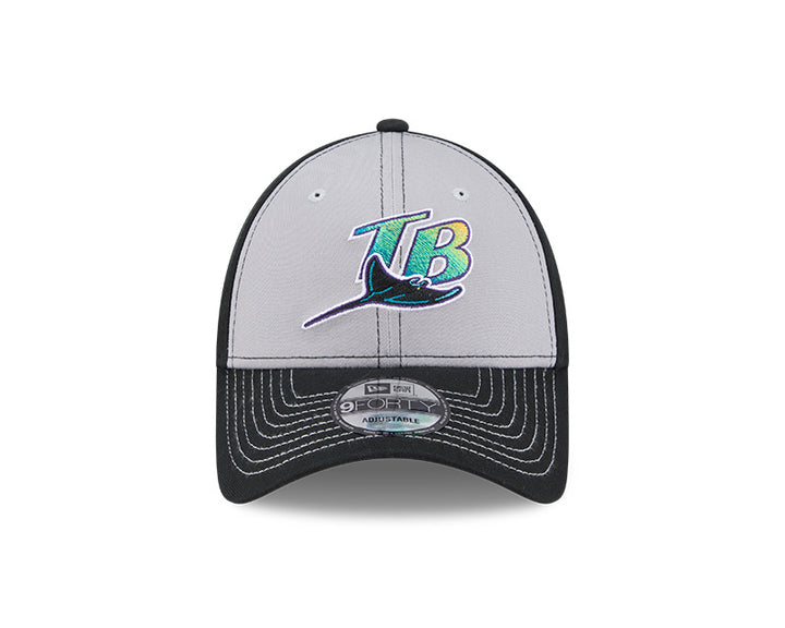 Rays New Era 9Forty Two-Tone Black Grey Coop Snapback Adjustable Hat