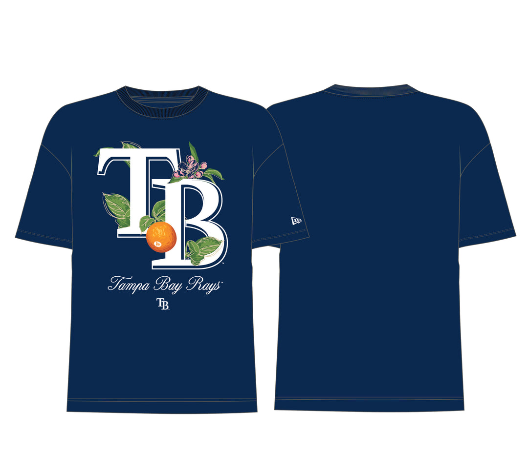 Rays Men's New Era Navy TB Orange Blossom Tee